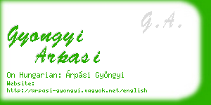 gyongyi arpasi business card